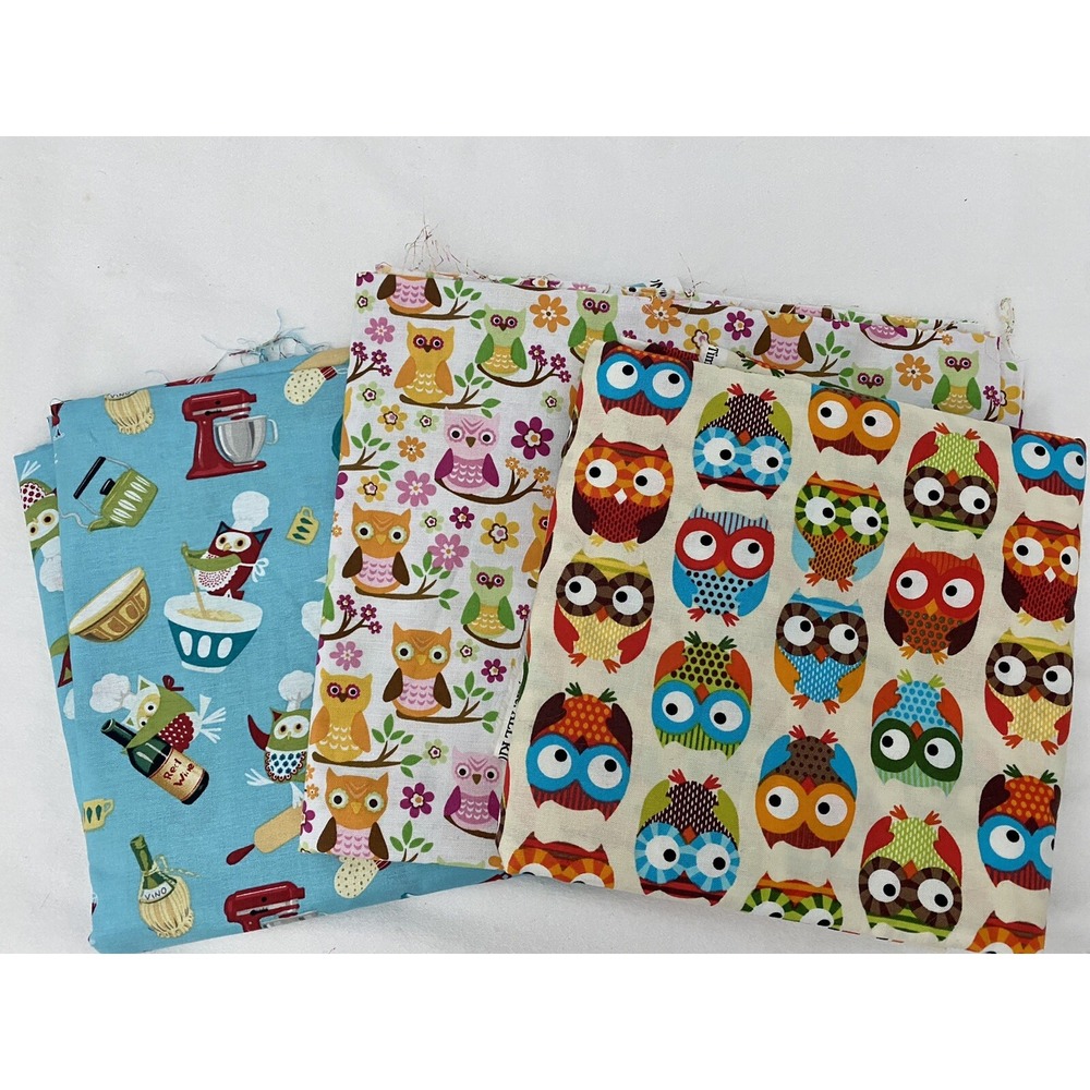 Craft Fabric Owl Lot